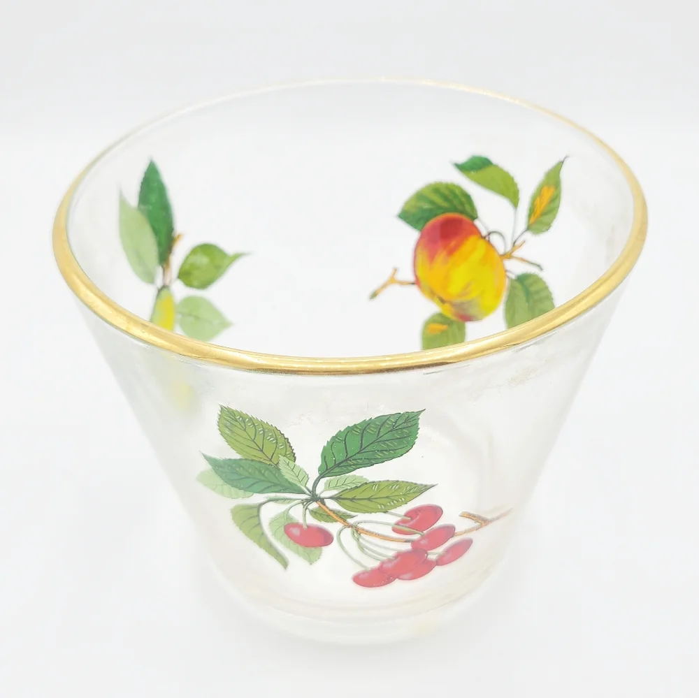 Vintage West Virginia Glass Co Fruit Cocktail Barware Ice Bucket